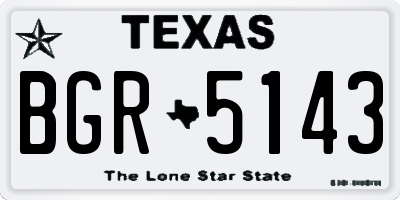 TX license plate BGR5143