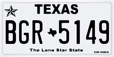TX license plate BGR5149