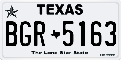 TX license plate BGR5163