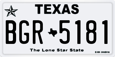 TX license plate BGR5181