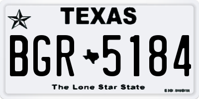 TX license plate BGR5184