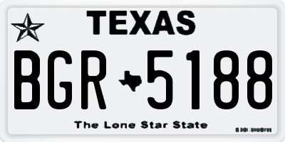 TX license plate BGR5188