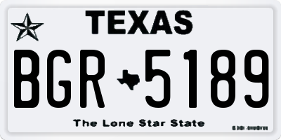 TX license plate BGR5189