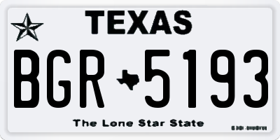 TX license plate BGR5193