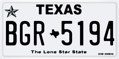 TX license plate BGR5194