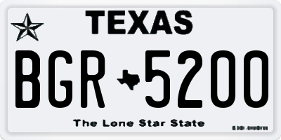 TX license plate BGR5200