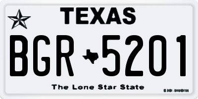 TX license plate BGR5201