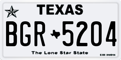 TX license plate BGR5204