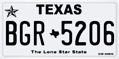 TX license plate BGR5206