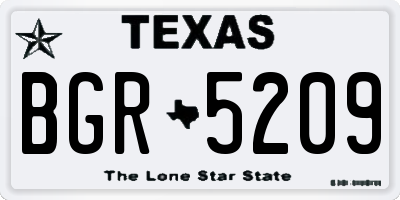 TX license plate BGR5209