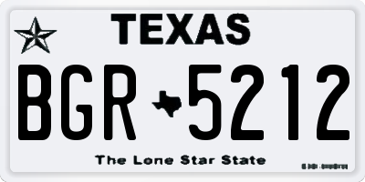 TX license plate BGR5212