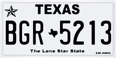 TX license plate BGR5213