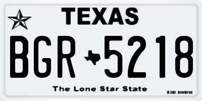 TX license plate BGR5218