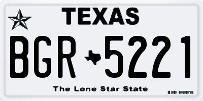 TX license plate BGR5221