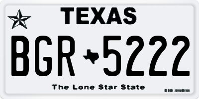 TX license plate BGR5222