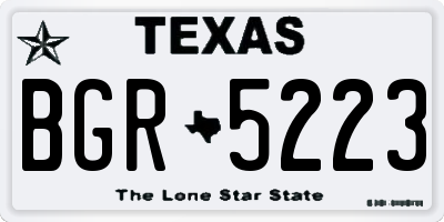 TX license plate BGR5223