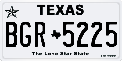 TX license plate BGR5225
