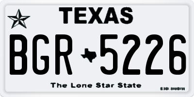 TX license plate BGR5226