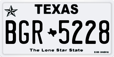 TX license plate BGR5228