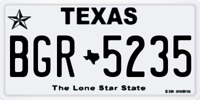 TX license plate BGR5235