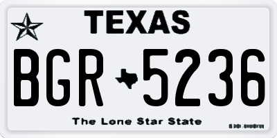 TX license plate BGR5236