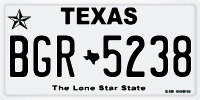 TX license plate BGR5238