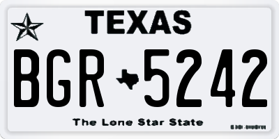TX license plate BGR5242