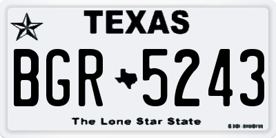 TX license plate BGR5243
