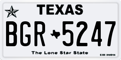 TX license plate BGR5247