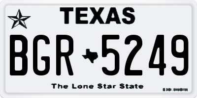 TX license plate BGR5249