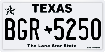 TX license plate BGR5250
