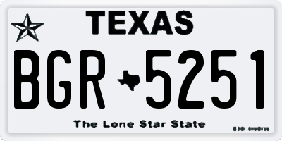 TX license plate BGR5251