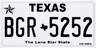 TX license plate BGR5252