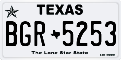 TX license plate BGR5253
