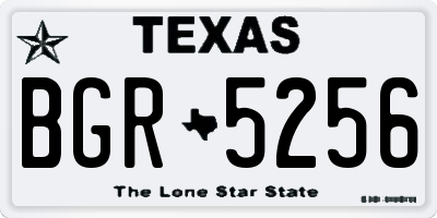 TX license plate BGR5256
