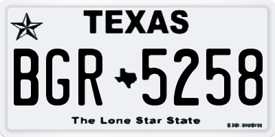 TX license plate BGR5258