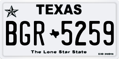 TX license plate BGR5259