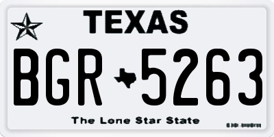 TX license plate BGR5263