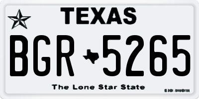 TX license plate BGR5265