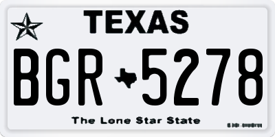 TX license plate BGR5278