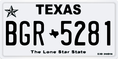 TX license plate BGR5281