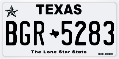 TX license plate BGR5283