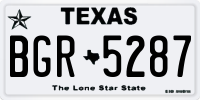 TX license plate BGR5287