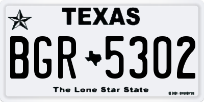TX license plate BGR5302