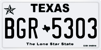 TX license plate BGR5303