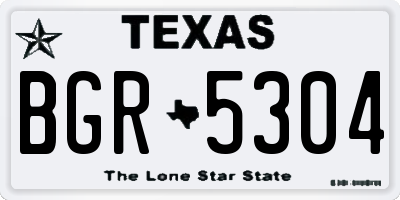 TX license plate BGR5304