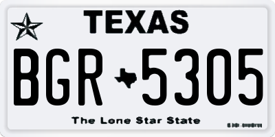TX license plate BGR5305