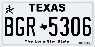 TX license plate BGR5306