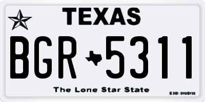 TX license plate BGR5311