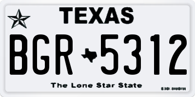TX license plate BGR5312